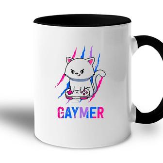 Bisexual Gaymer Geek Pride Lgbt Video Game Lovers Gift Cat Accent Mug - Seseable