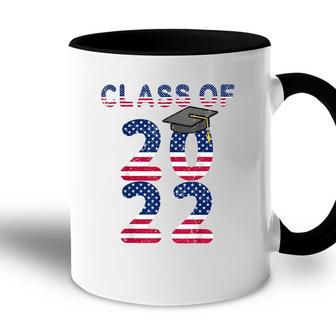 Class Of 2022 Senior American Flag High School Graduation Accent Mug - Seseable