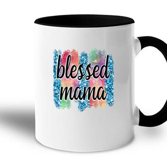 Colorful Blessed Mama Vintage Mothers Day Accent Mug - Seseable