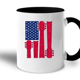 Cool Guitar Player Guitarist I Us American Flag Guitars Accent Mug | Seseable CA