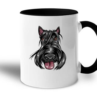 Cool Scottish Terrier Face Dog Accent Mug | Mazezy