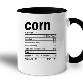 Corn Nutrition Facts Funny Thanksgiving Christmas Food Accent Mug - Seseable