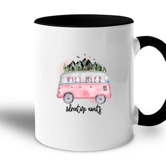 Custom Adventure Awaits For You Camp Life Accent Mug - Seseable