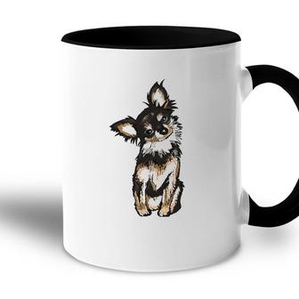 Cute Chihuahua Dog Illustration Chihuahua Owner Accent Mug | Mazezy