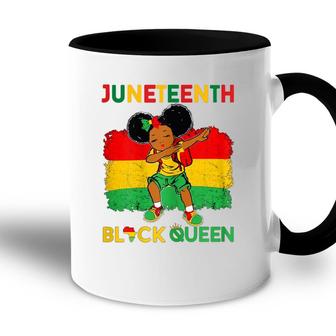 Cute Dabbing Black Queen Juneteenth Is My Independence Day Accent Mug - Seseable