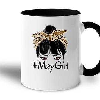 Cute May Girl Leopard Birthday For Queen Born May Birthday Accent Mug - Seseable