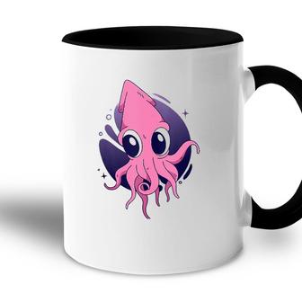 Cute Pink And Purple Squid Accent Mug | Mazezy