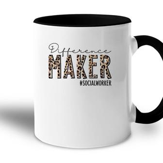 Difference Maker Social Worker Leopard Social Worker Funny Accent Mug | Mazezy