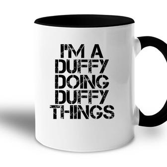 Duffy Funny Surname Family Tree Birthday Reunion Gift Idea Accent Mug | Seseable UK