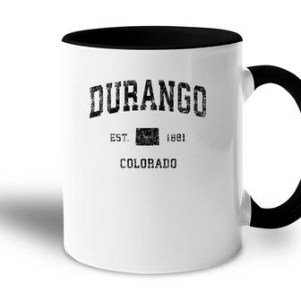 Durango Colorado Co Vintage Sports Design Black Print Accent Mug | Mazezy