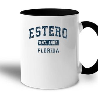Estero Florida Fl Vintage Sports Design Navy Print Accent Mug | Mazezy