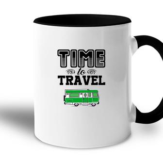 Explore Lover Always Spends More Time To Travel Accent Mug - Seseable