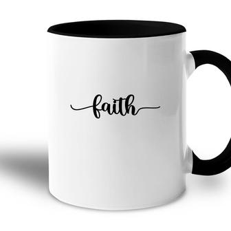 Faith Bible Verse Black Graphic Great Gift Christian Accent Mug - Seseable