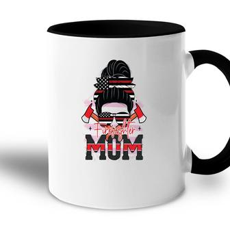Firefighter Mum Proud Job Design For Mother Accent Mug - Seseable