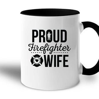 Firefighter Proud Wife Black Graphic Meaningful Accent Mug - Seseable