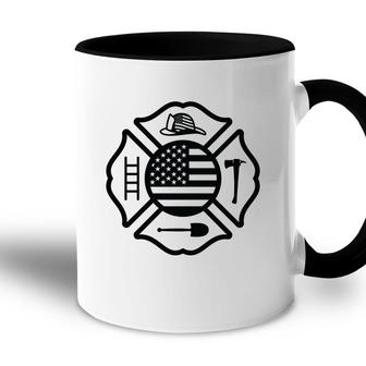 Firefighter Usa Flag Meaningful Gift For Firefighter Accent Mug - Seseable