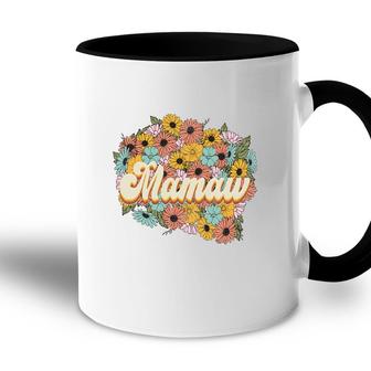 Florals Retro Mamaw Flower Vintage Mothers Day Accent Mug - Seseable