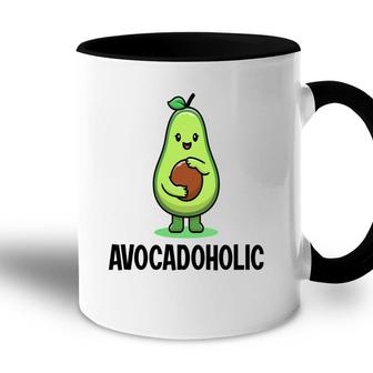 Funny Avocado Avocadoholic Hug A Small Ball Accent Mug - Seseable