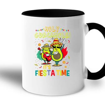 Funny Holy Guacamole Fiesta Time Mexican Food Avocado Accent Mug - Seseable
