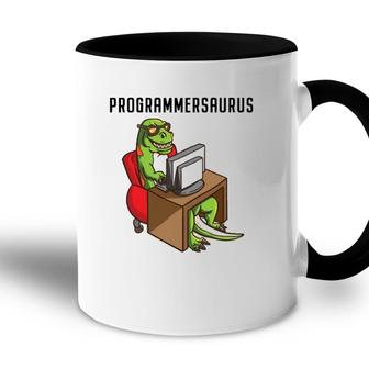 Funny Programmerrex Dinosaur Programming Coding Nerd Gift Accent Mug | Mazezy