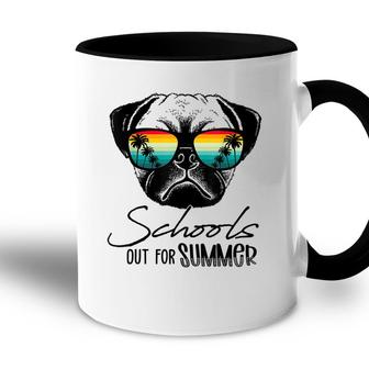 Funny Pug Last Day Of School Schools Out For Summer Teacher Accent Mug - Seseable