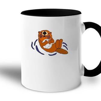 Funny Sea Otter Volleyball Lovers Gift Accent Mug | Mazezy