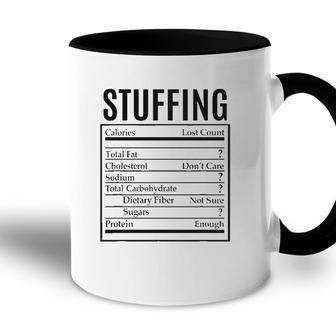 Funny Stuffing Nutrition Facts Label Thanksgiving Christmas Accent Mug - Seseable