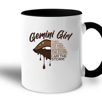 Gemini Girl Brown I Am The Storm Birthday Accent Mug - Seseable