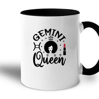 Gemini Girl Curly Hair Lipstick Decoration Birthday Accent Mug - Seseable