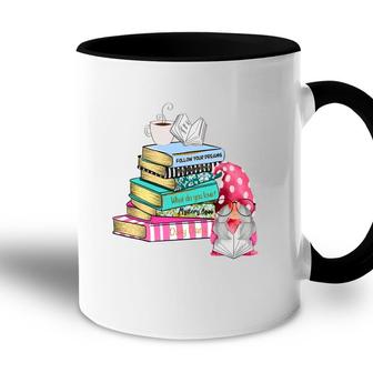 Gnome Reading Books Coffee And Book Lover Accent Mug - Seseable