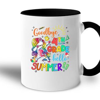 Goodbye 4Th Grade Hello Summer Unicorn Accent Mug - Seseable