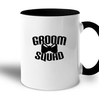 Groom Squad Groom Bachelor Party Black Accent Mug - Seseable