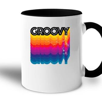 Groovy Distressed Vintage Retro 60S 70S Accent Mug | Mazezy