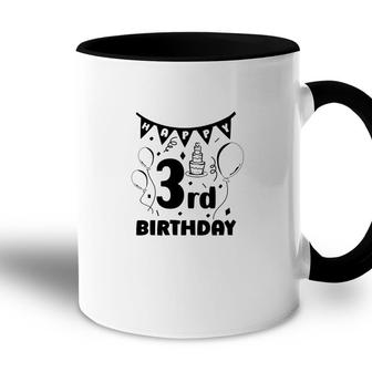 Happy 3Rd Birthday And A Memorable Party With Friends Accent Mug - Seseable