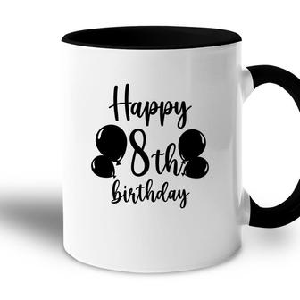 Happy 8Th Birthday Black Version With Memorable Memories Accent Mug - Seseable