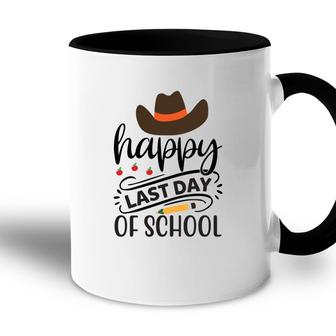 Happy Last Day Of School With Black Cowboy Hat Accent Mug - Seseable