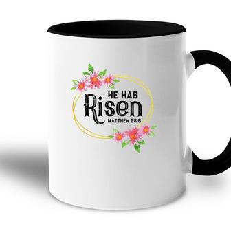 He Has Risen Matthew Christian Accent Mug | Mazezy CA