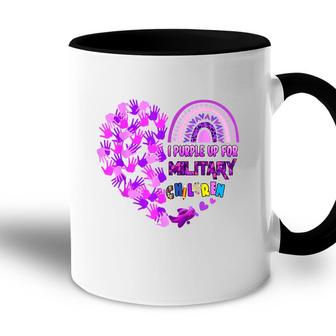 Heart Military Child Month - Purple Up For Military Kids Accent Mug - Seseable