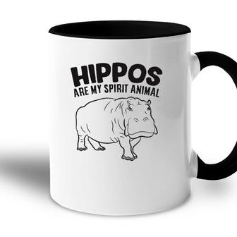 Hippos Are My Spirit Animal Funny Hippopotamus Accent Mug | Mazezy