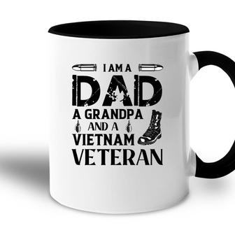 I Am A Dad Grandpa And A Vietnam Veteran Shoes Accent Mug - Seseable