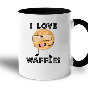 I Love Waffles Waffle Love Pun Accent Mug | Mazezy AU