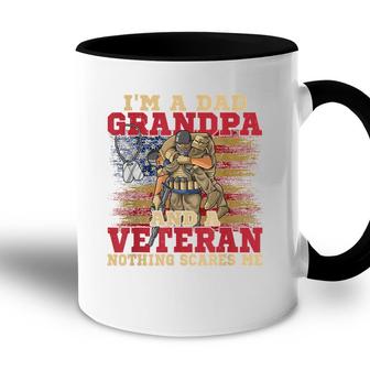 Im A Dad Grandpa And A Veteran Usa Flag 4Th Of July Accent Mug - Seseable