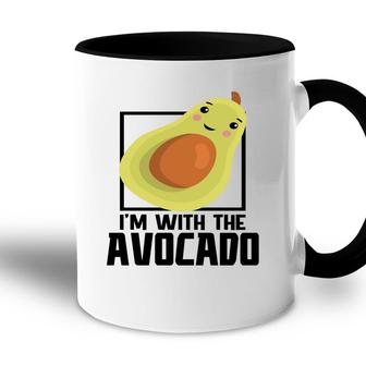 Im With The Avocado Funny Avocado Accent Mug - Seseable