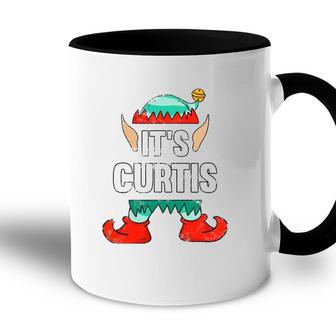 Its Curtis Elf Personalized First Name Accent Mug - Seseable