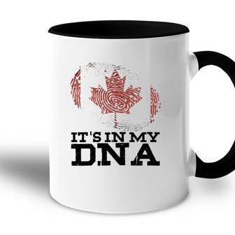 Its In My Dna Canadian Canada Flag Hockey Fan Gifts Accent Mug | Mazezy