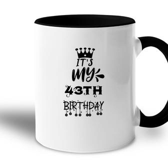 Its My 43Th Birthday 1979 Black King Queen Accent Mug - Seseable