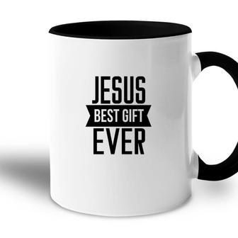 Jesus Best Gift Ever Bible Verse Black Graphic Christian Accent Mug - Seseable