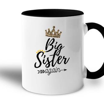 Kids Big Sister Again 2022 Soon To Be Bigsister Leopard Print Accent Mug | Seseable UK