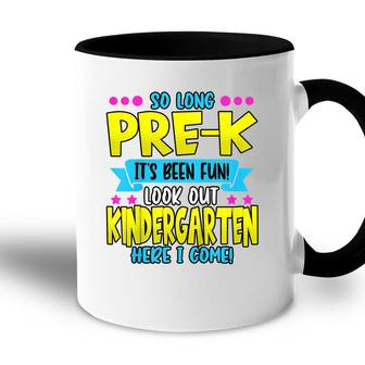 Kids Funny So Long Pre-K Its Been Fun Look Out Kindergarten Accent Mug - Seseable