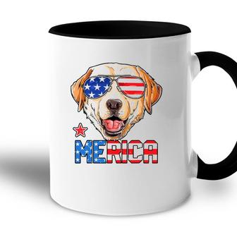 Labrador 4Th Of July S Merica Men Usa American Flag Dog Accent Mug - Seseable